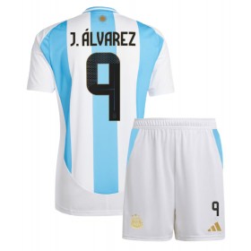 Argentina Julian Alvarez #9 Hjemme skjorte til barn Copa America 2024 Kortermet (+ korte bukser)